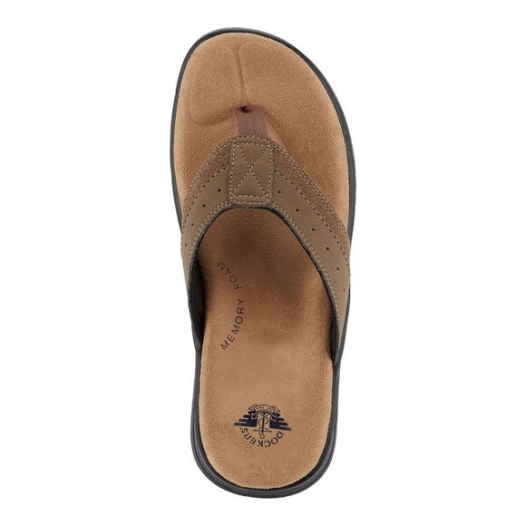 NWT DOCKERS Mens Brown Laguna Open Toe Slip On Flip Flop Sandal 11 M - Picture 3 of 5